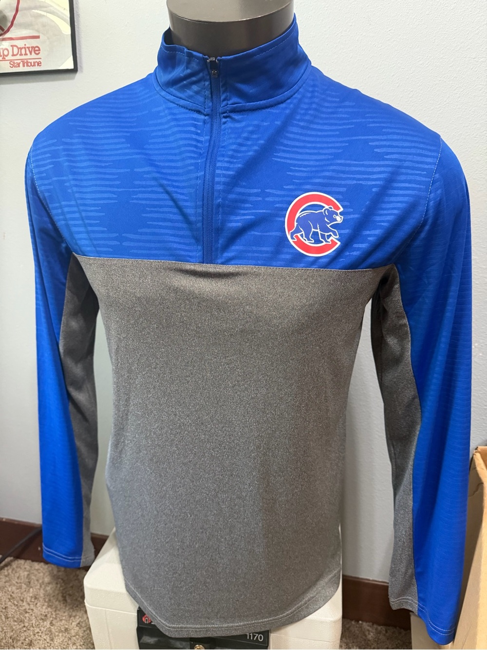 Fanatics Royal Blue and Gray Chicago Cubs Performance Quarter-Zip